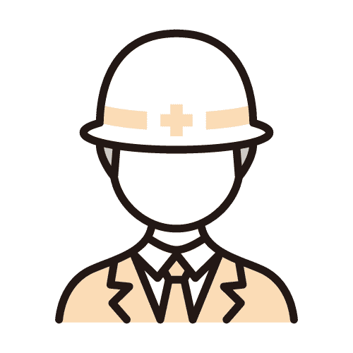 ヘルメットを被った男性のイラスト